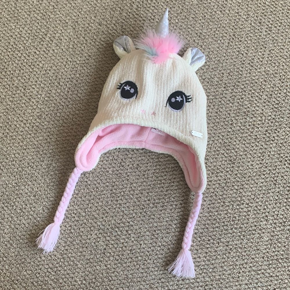 🟢3 for $20—-P.S. AEROPOSTALE chenille unicorn hat Youth one size